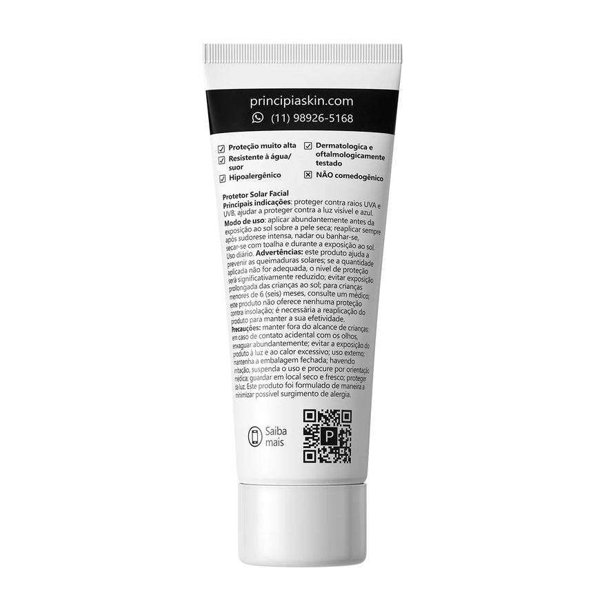 Principia Protetor Solar Skincare PS-01 FPS 60 40ml