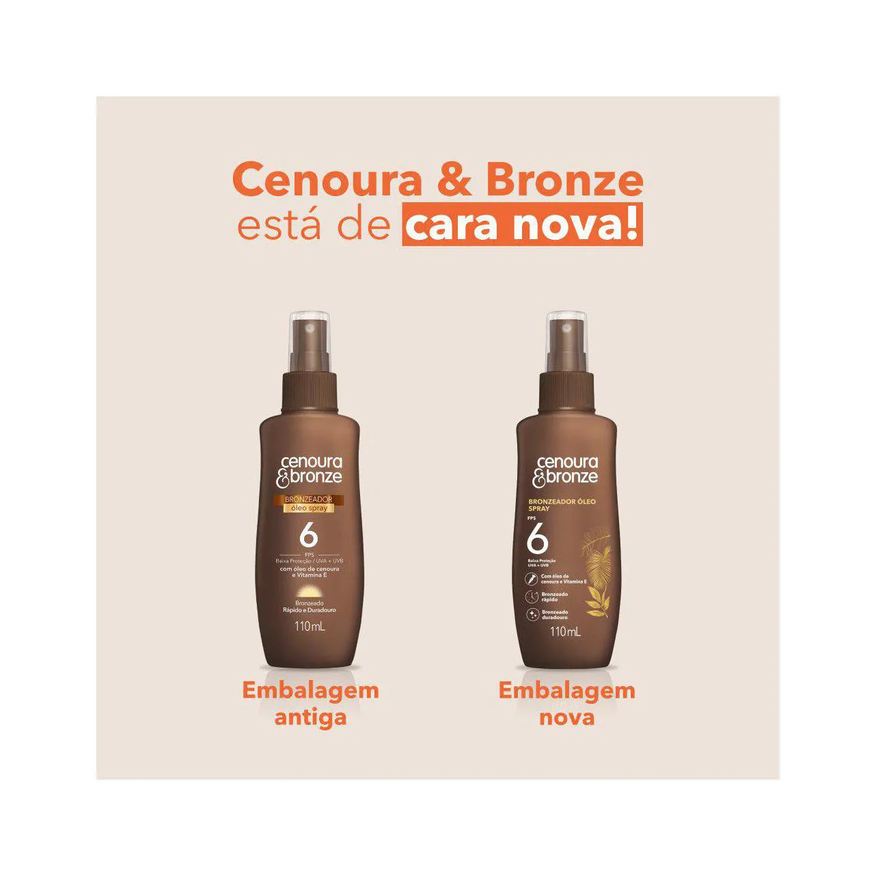 Bronzeador Óleo Cenoura & Bronze FPS 6 Óleo Spray 110ml