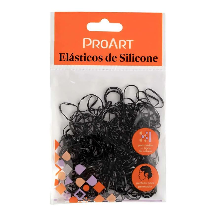 Proart Elasticos de Silicone P Preto 200 Unidades