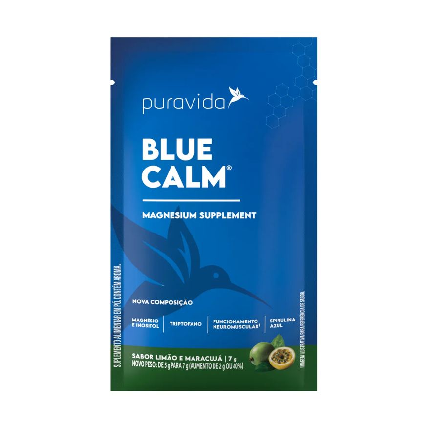 Puravida Suplemento de Magnésio Blue Calm Limão e Maracujá Sachê 7g