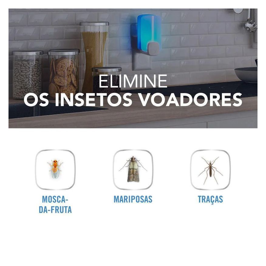 Raid Kit Essencial Aparelho Armadilha Luminosa + 3 Refis