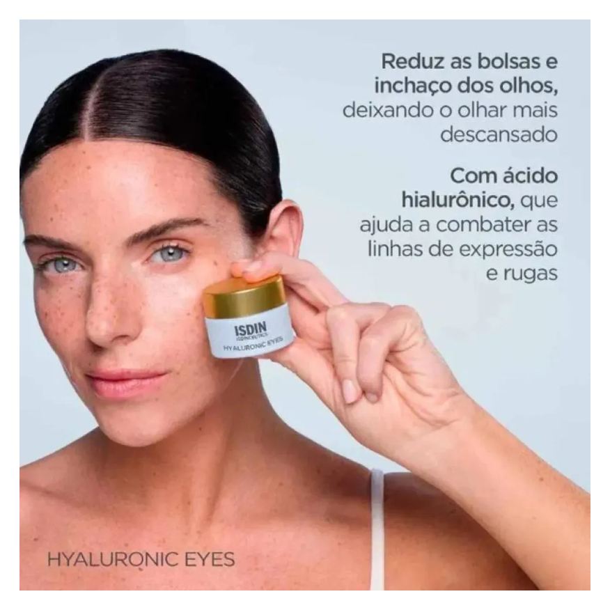 Isdin Gel Refrescante Antissinais para o Contorno dos Olhos Isdinceutics Hyaluronic Eyes 15g