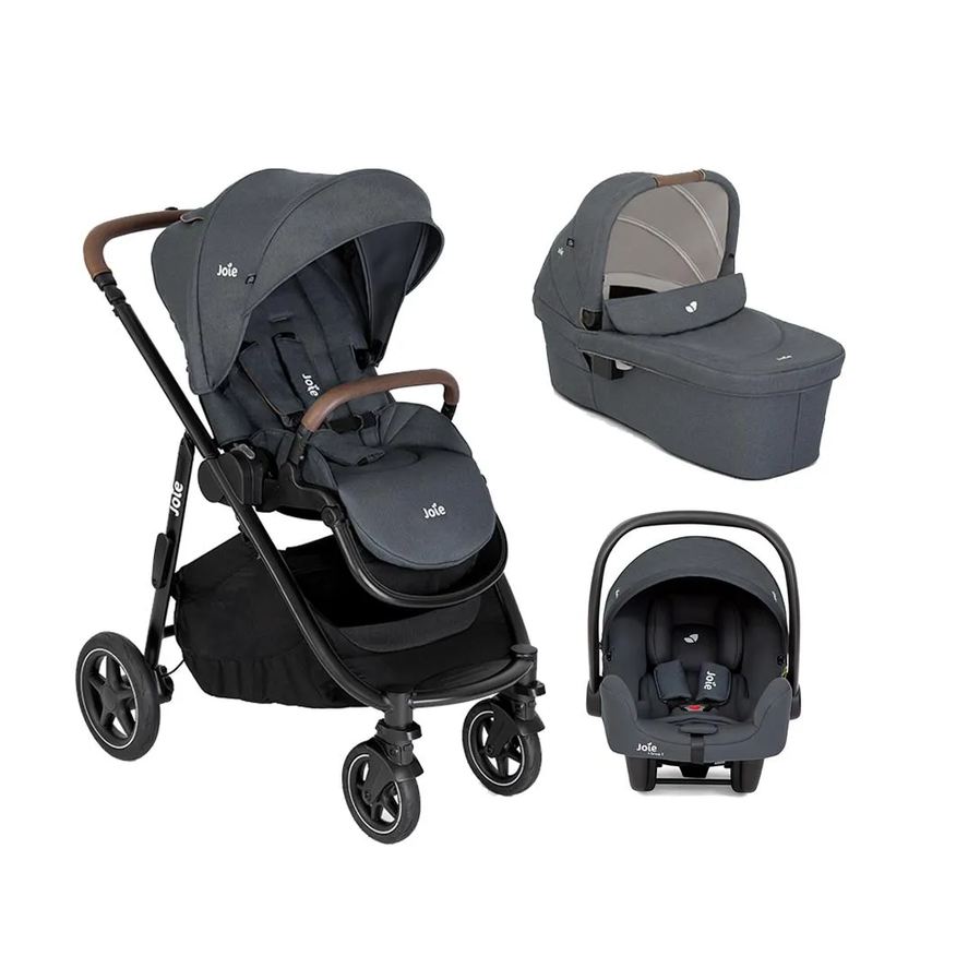 Joie Carrinho de Bebê Versatrax e Travel System Trio Preto Moon Light