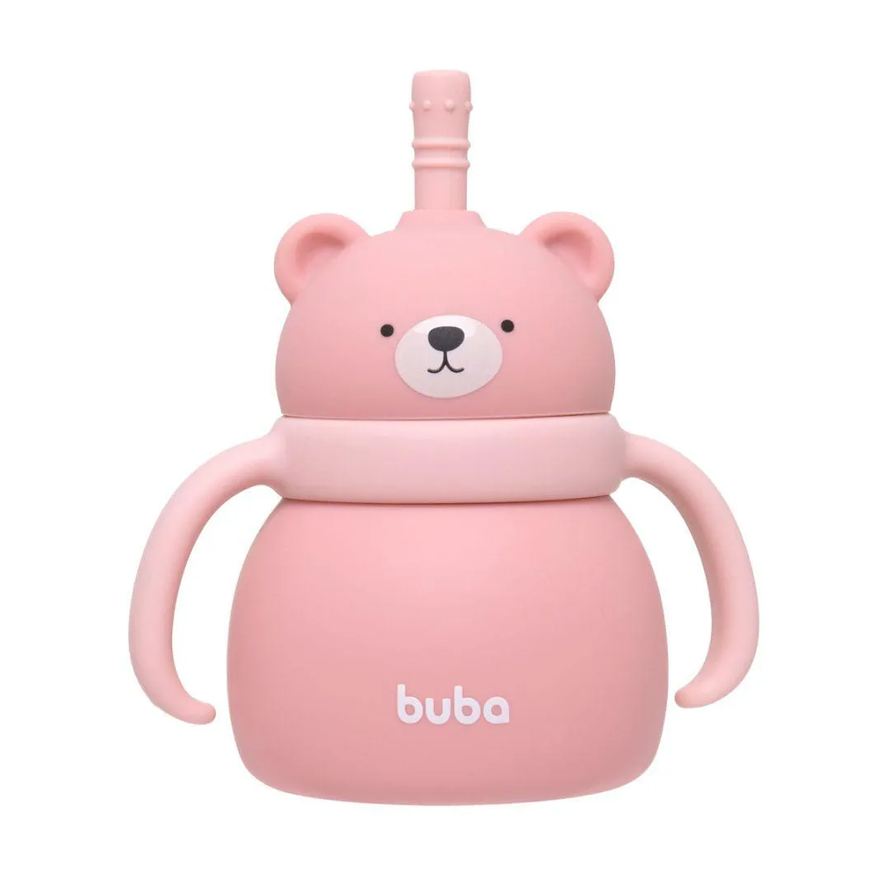 Buba Copo de Treinamento Silicone Ursinho 200ml Rosa
