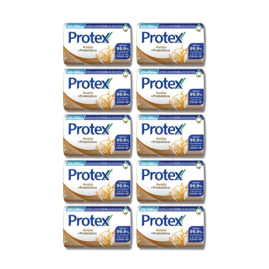 Protex Kit 10 Sabonetes em Barras Aveia + Prebiótico 85g