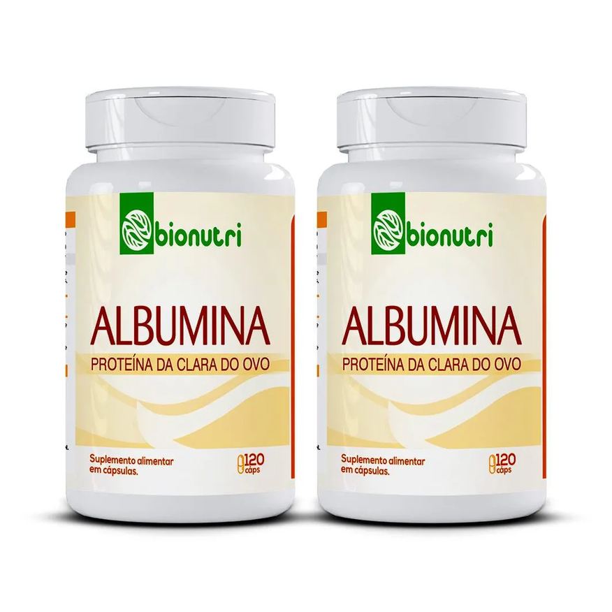 Bionutri Kit 2x Albumina 100% Proteina Pura 500mg 120 cápsulas - .