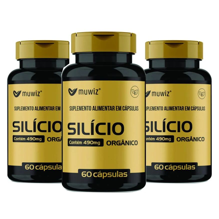 Muwiz Kit 3x Silício Orgânico 490mg 60 cápsulas
