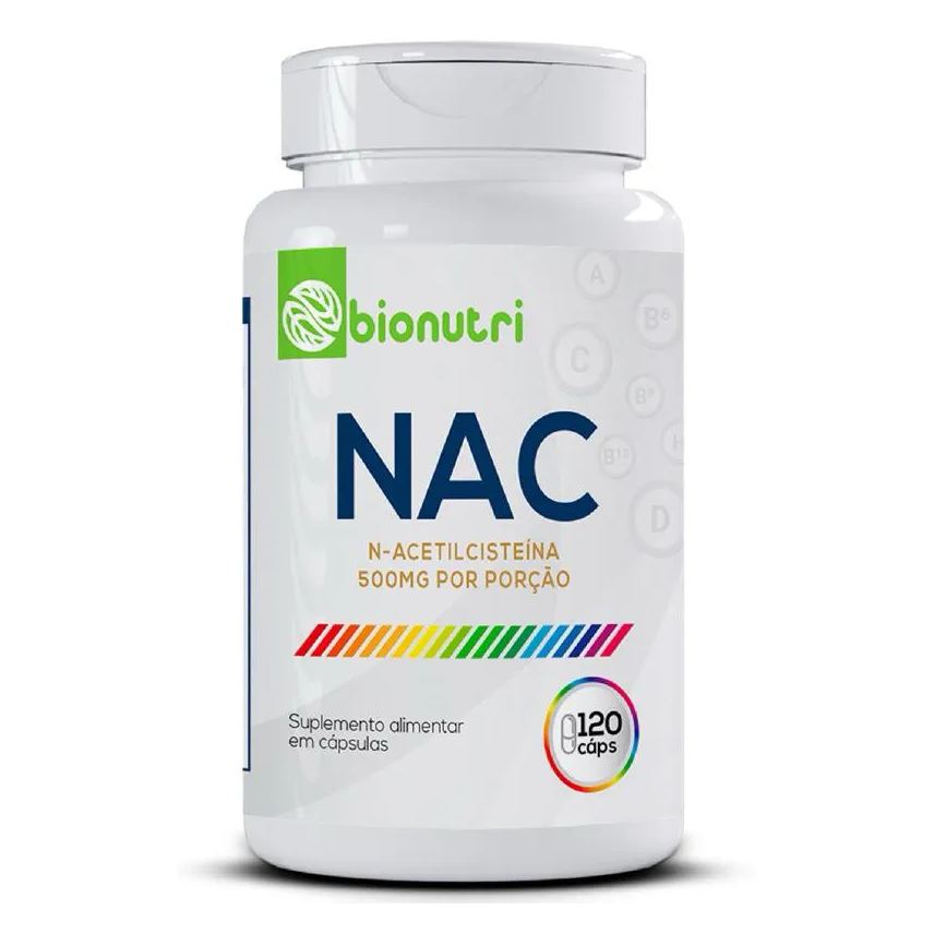 Bionutri Nac N-acetilcisteína - 120 cápsulas 500mg - Zero Açúcar