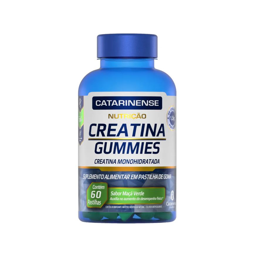 Catarinense Creatina Gummies Nutrição Maçã Verde 60 unidades