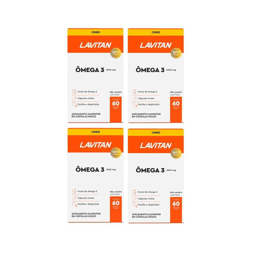 Cimed Kit 4 Lavitan Ômega 3 1000mg - 60 Cápsulas