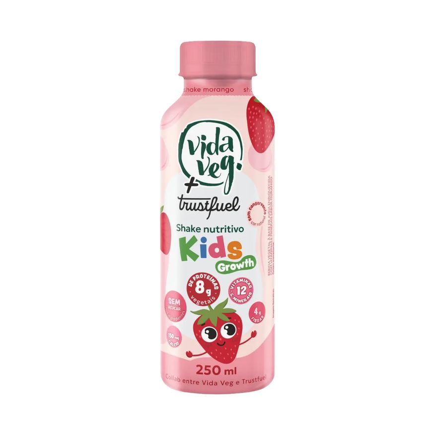 Vida Veg Shake Kids + Trustfuel Morango Aveia 250ml