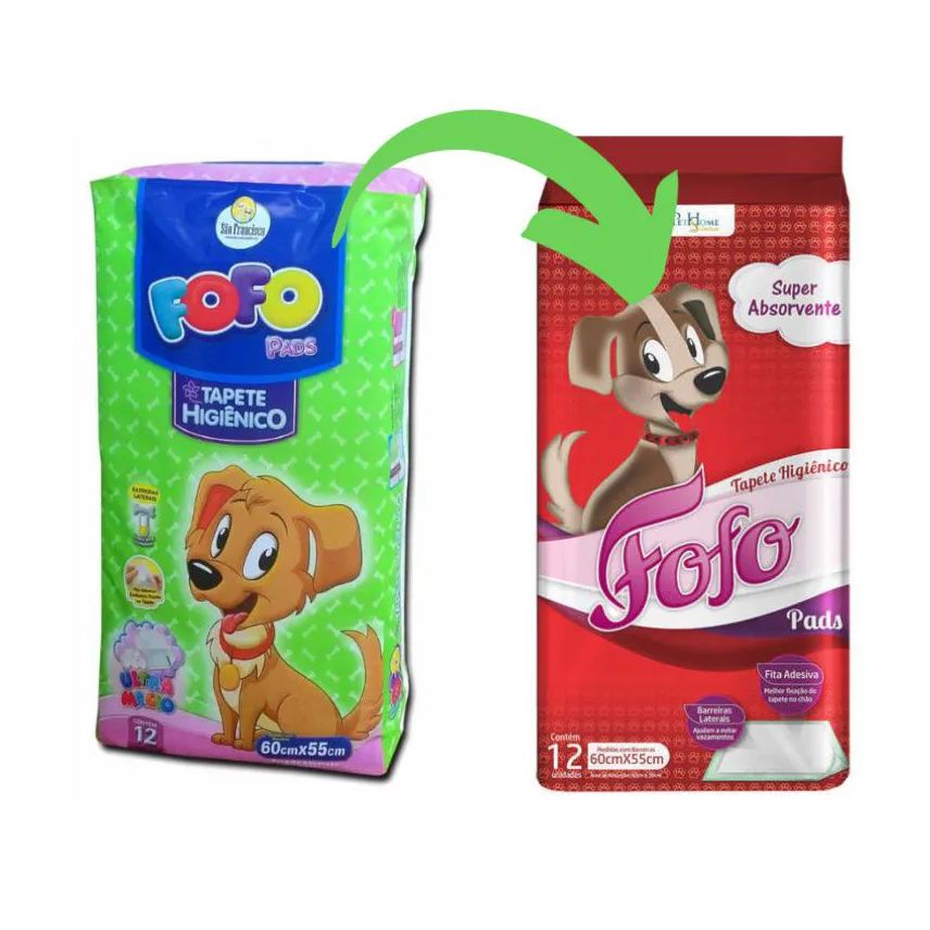 Higiênico Tapete Fofo Pads para Cães 12Un