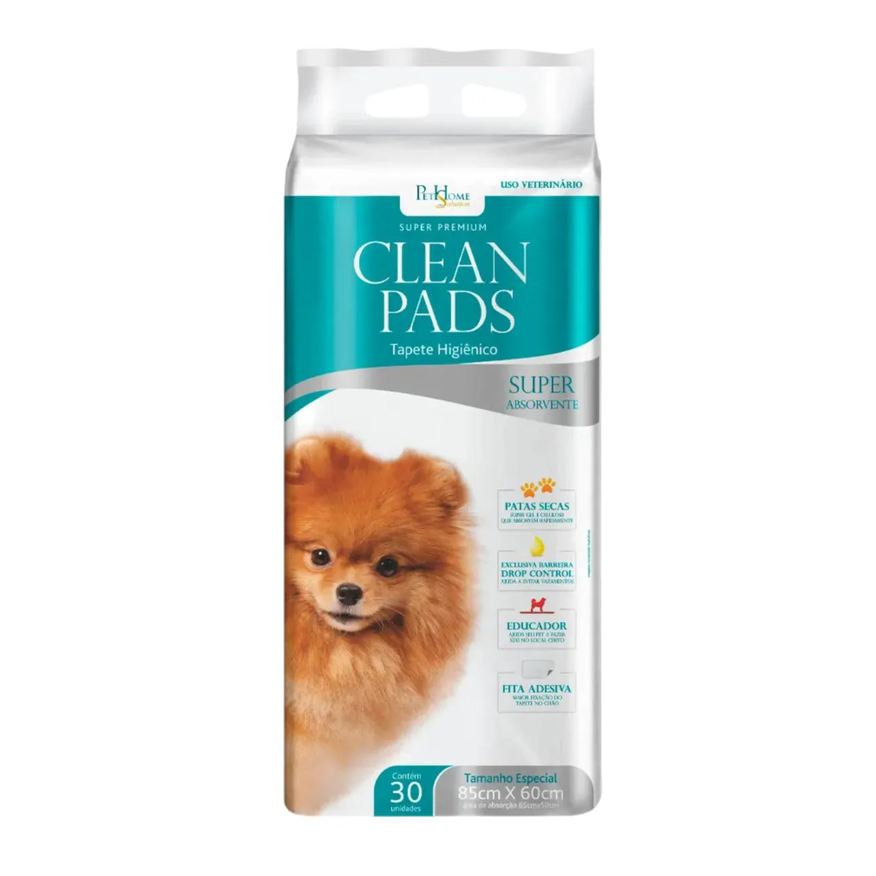 Higiênico Tapete Clean Pads para Cães 85Cm X 60Cm 30Un