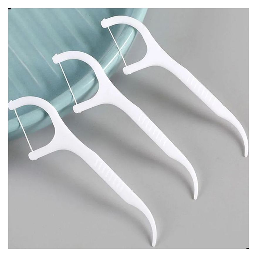 30 Kit Fios Dentais com Cabo Haste Dental Flosser Descartável Higiene Bucal Portátil