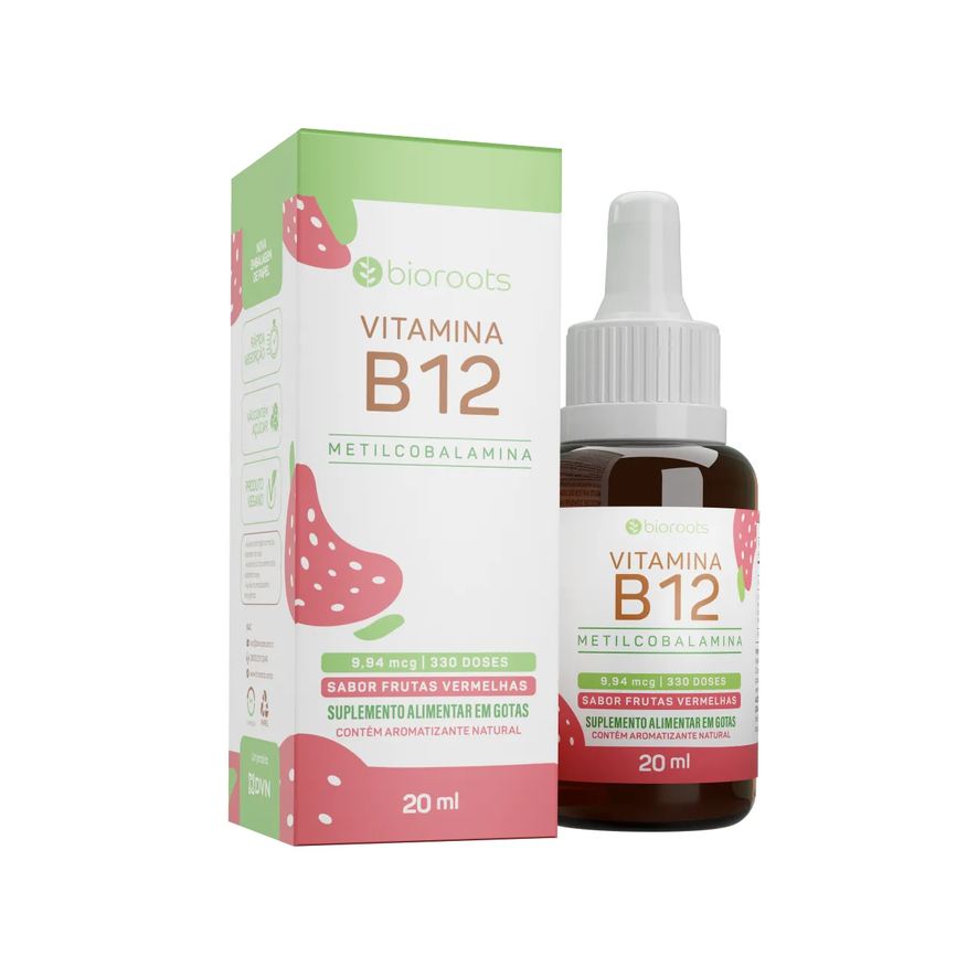 Bioroots Vitamina B12 10mcg Frutas Vermelhas Gotas 20ml