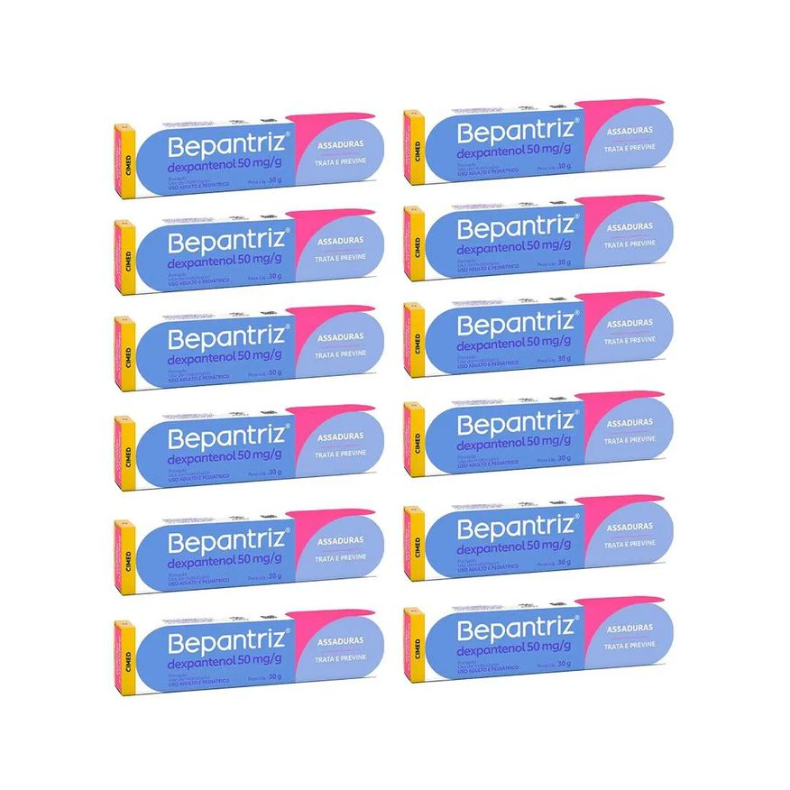 Cimed Kit 12 Bepantriz Dexpantenol 50mg Dupla Proteção - 30g
