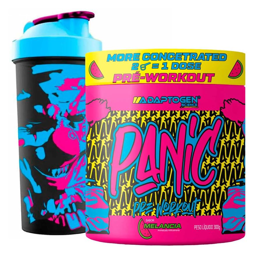 Adaptogen Pré Treino Panic 300g Coqueteleira Panic Melancia