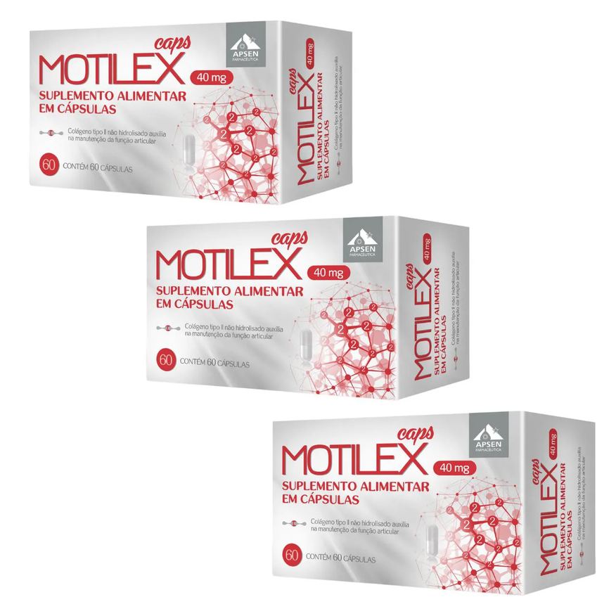 Apsen Kit 3 Cx Motilex Cápsulas C/60 - Colágeno Tipo 2