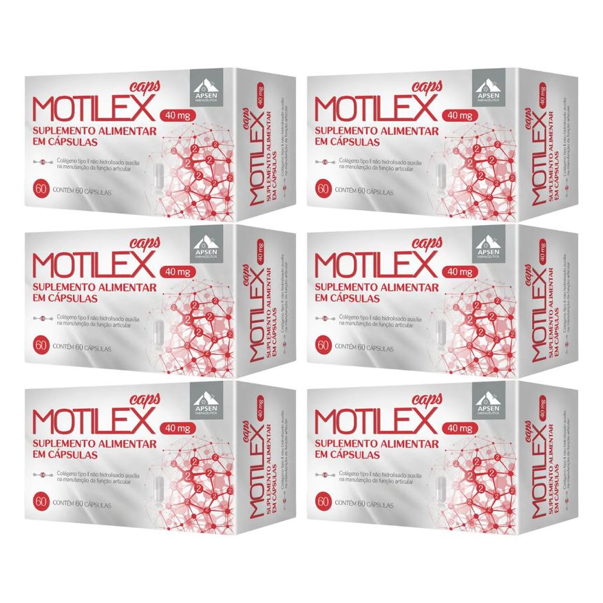 Apsen Kit 6 Cx Motilex Cápsulas C/60 - Colágeno Tipo 2