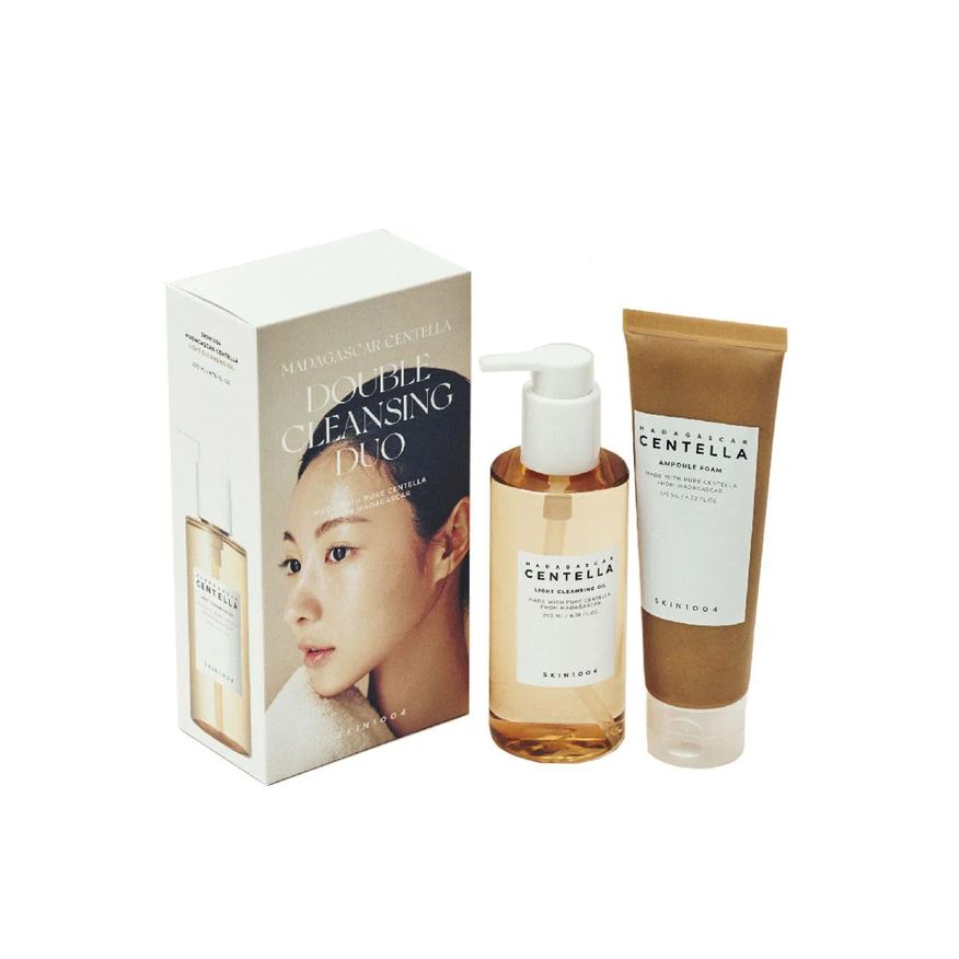 Facial Kit Skin 1004 Madagascar Centella Oléo de Limpeza Light Cleansing Oil 200ml + Espuma de Limpeza Ampoule Foam 125ml