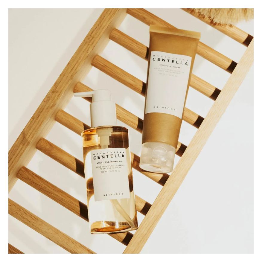 Facial Kit Skin 1004 Madagascar Centella Oléo de Limpeza Light Cleansing Oil 200ml + Espuma de Limpeza Ampoule Foam 125ml