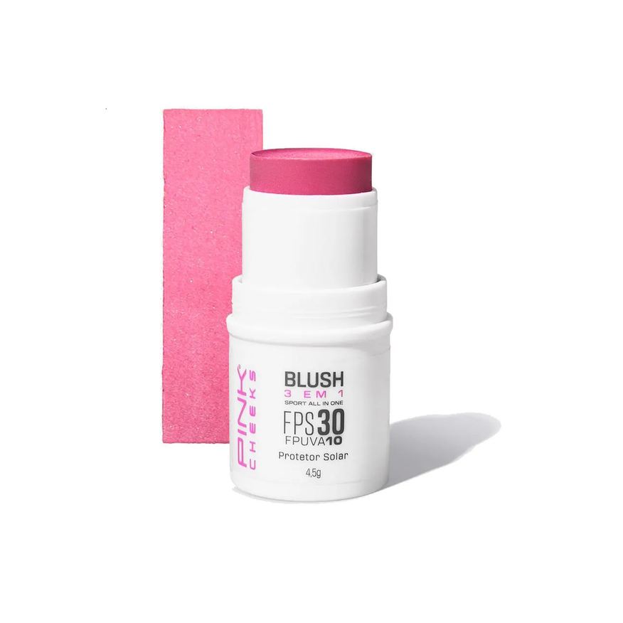 Pink Cheeks Blush Batom e Sombra All In One Fps30 Fpuva10 4,5g - Pink Berry