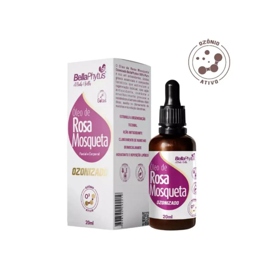 Bellaphytus Oleo de Rosa Mosqueta Ozonizado 100% Puro 20ml Clareador Manchas e Cicatrizes