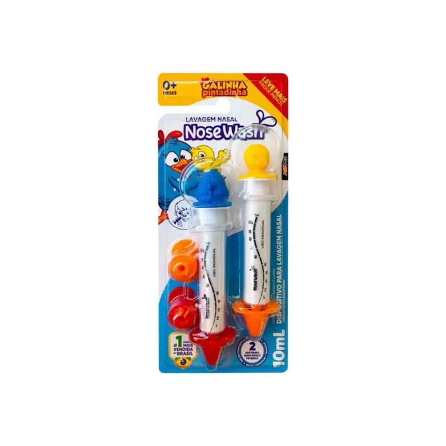 Agpmed Seringa para Lavagem Nasal Bebê com 2 Unidades 0 Meses 10ml Galinha Pintadinha