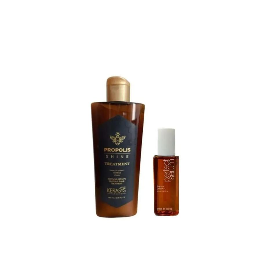 Kerasys e Mise En Scène Kit (Tratamento Propolis Shine 180ml + Perfect Serum 30ml)