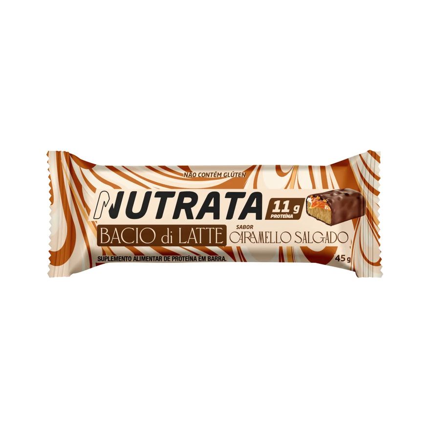 Nutrata Barra de Proteína Bacio Di Latte Caramelo Salgado 45g