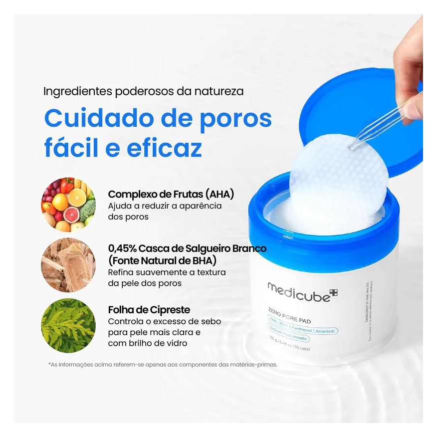 Facial Tônico em Disco Medicube Zero Pore Pad 70 Discos