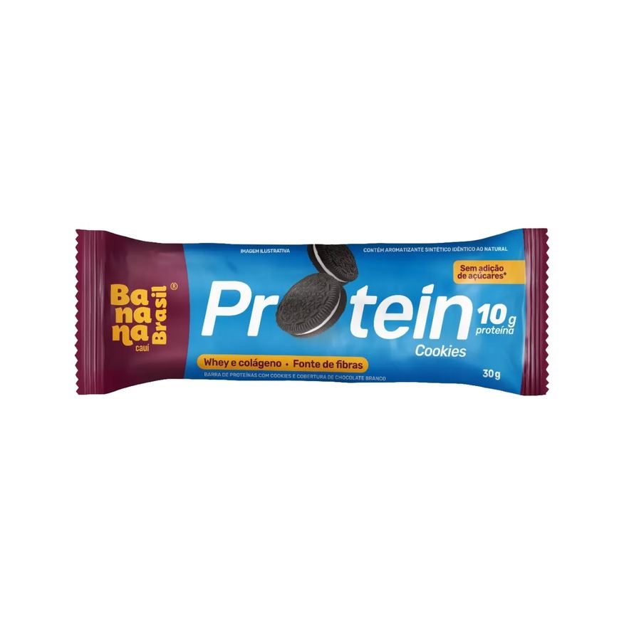 Banana Brasil Barra de Proteína Protein Cookies Zero Açúcar 30g