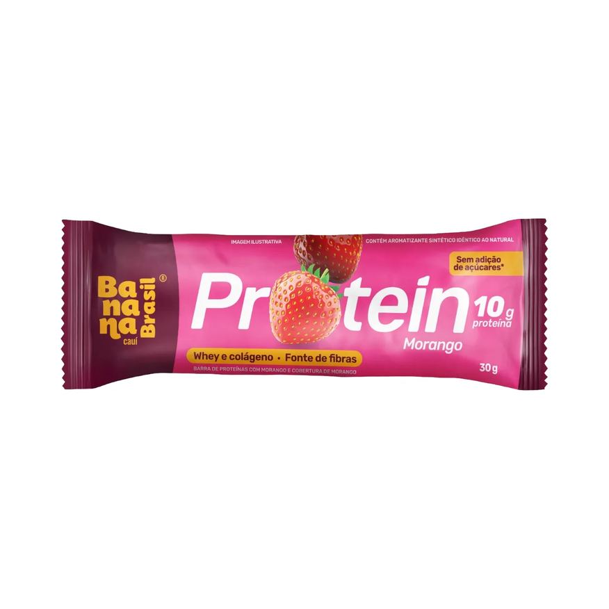 Banana Brasil Barra de Proteína Protein Morango Zero Açúcar 30g