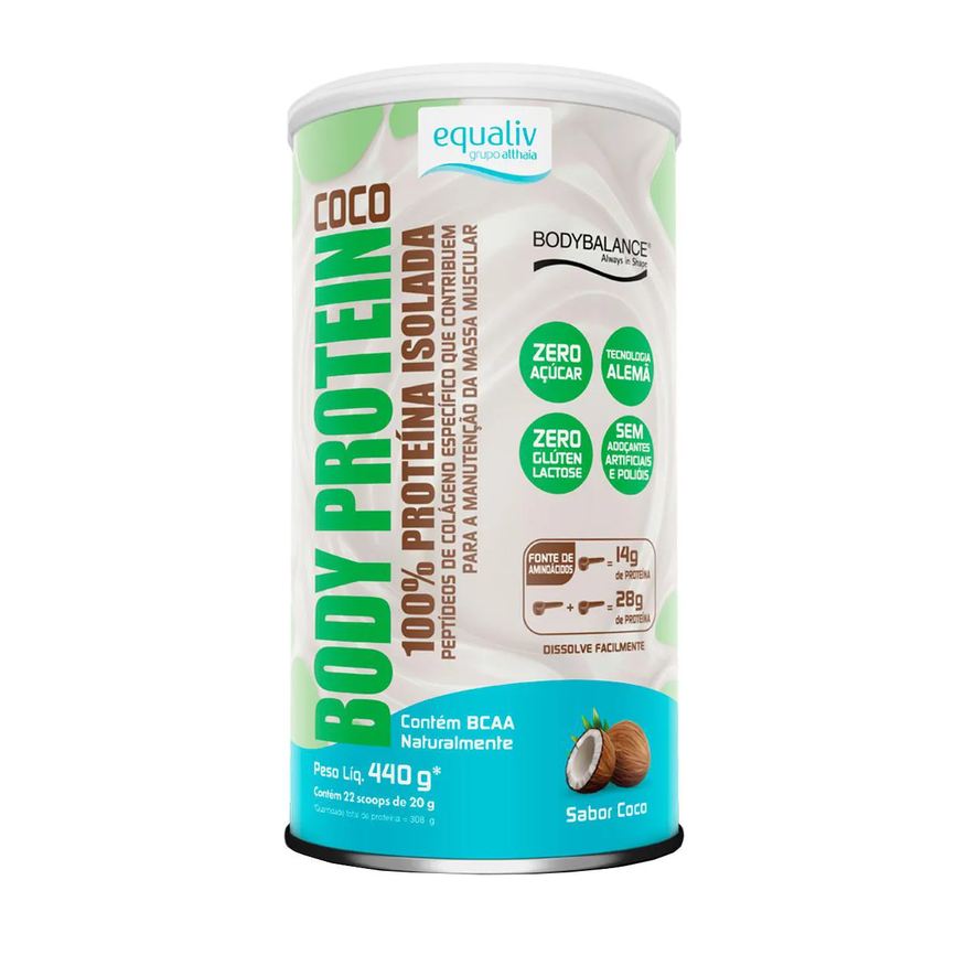 Equaliv Proteína Isolada com Colágeno Body Protein Coco 440g