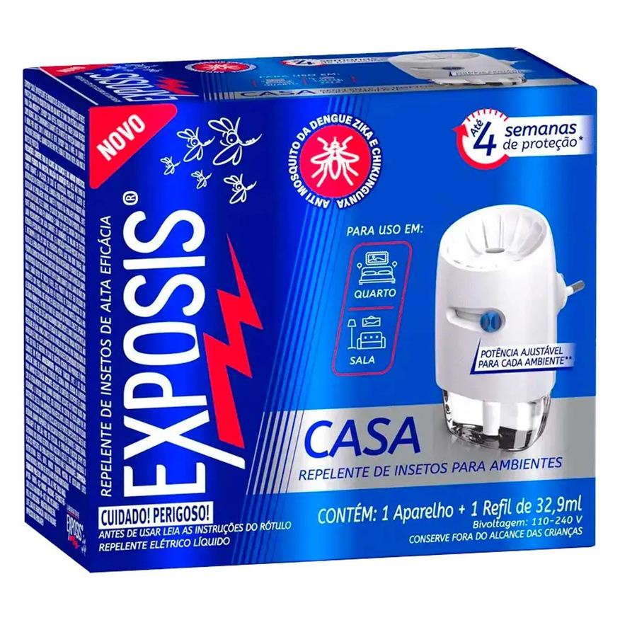 Aparelhos 2 Repelente Elétrico + Refil Exposis Casa 32,9ml