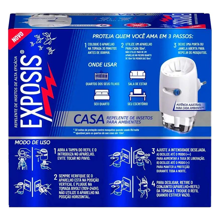 Aparelhos 2 Repelente Elétrico + Refil Exposis Casa 32,9ml