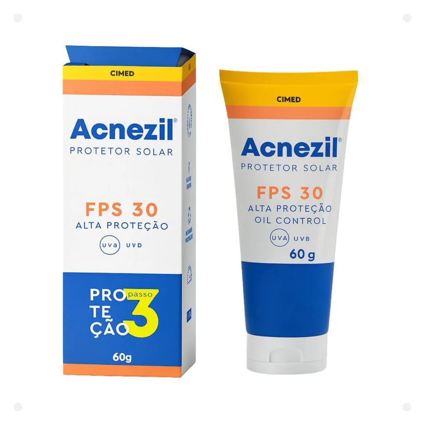 Cimed Protetor Solar Acnezil Fps 30 com Alta Proteção Uva e Oil Control 60g