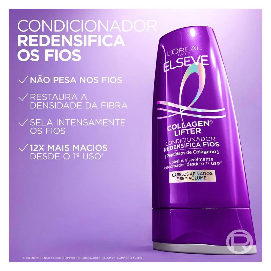 Elseve Condicionador Redensifica Fios Colágeno Lifter Volume 3D por 72h com Peptídeos de Colágeno 400ml