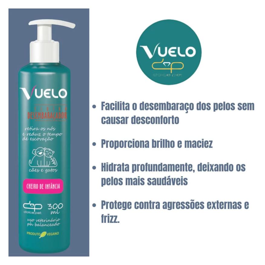 Desembaraçador Fluido Cheiro de Infância Vuelo Dolce Pet Cães e Gatos