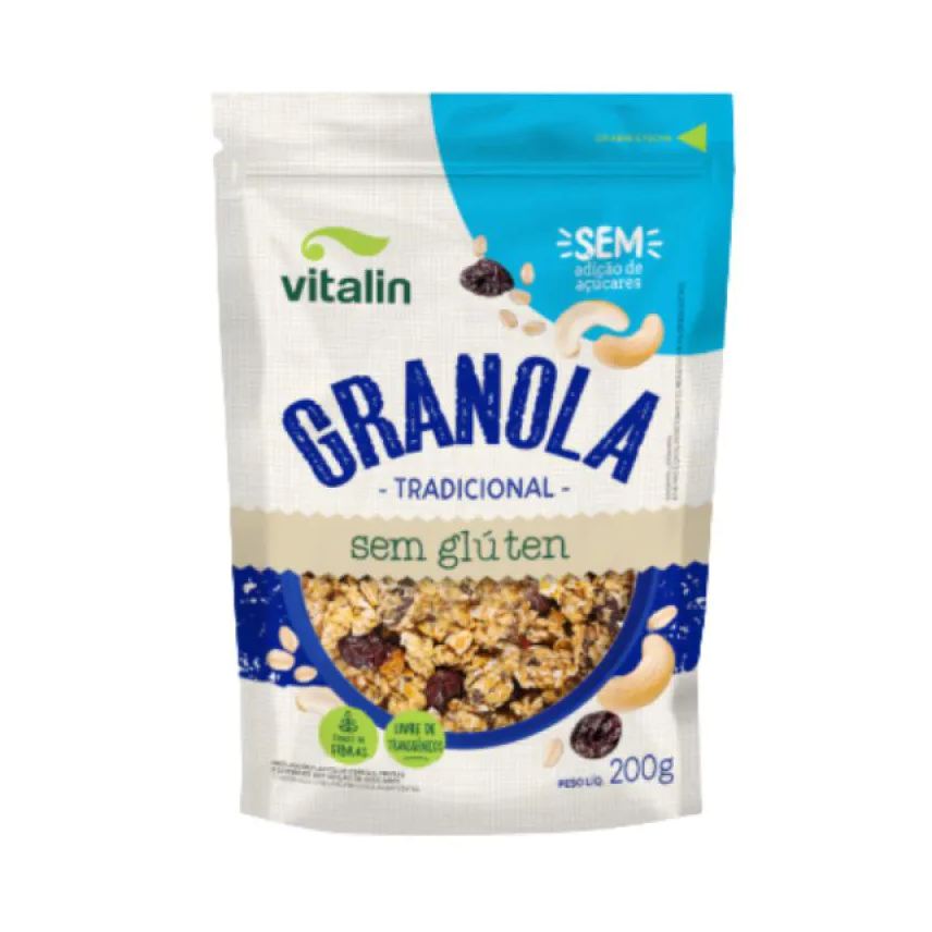 Vitalin Granola Tradicional Zero Açúcar sem Glúten 200g