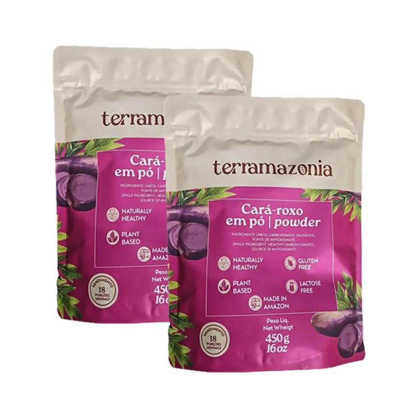 Terramazonia Kit 2X: Farinha de Cará Roxo sem Glúten 450g
