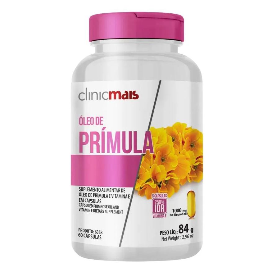 Clinic Mais Óleo de Prímula 1000mg 60 Cápsulas - Clinicmais