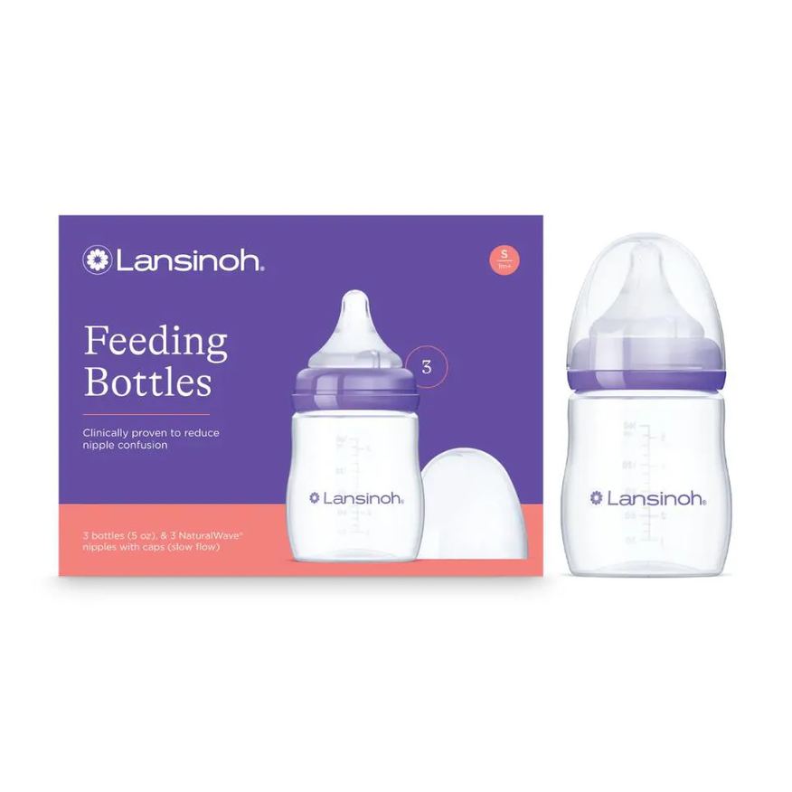 Lansinoh Kit 3 Mamadeiras 160ml – Anti-Cólica com Bico Fluxo Lento