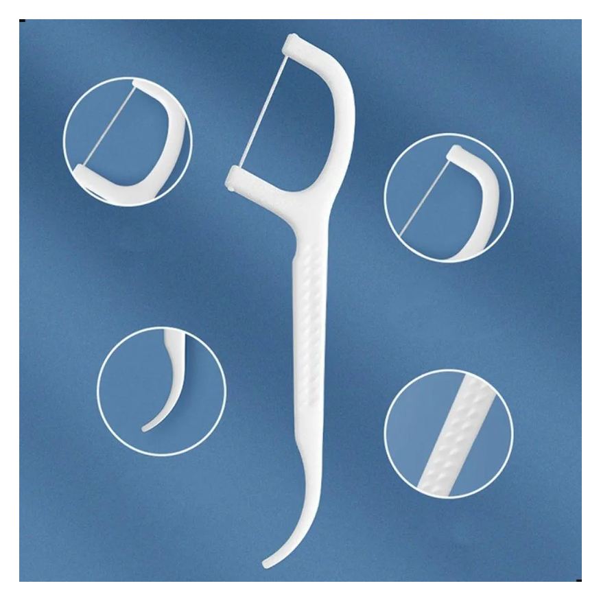 30 Kit Fios Dentais com Cabo Hastes Dentais Flosser Portáteis para Higiene Bucal Completa