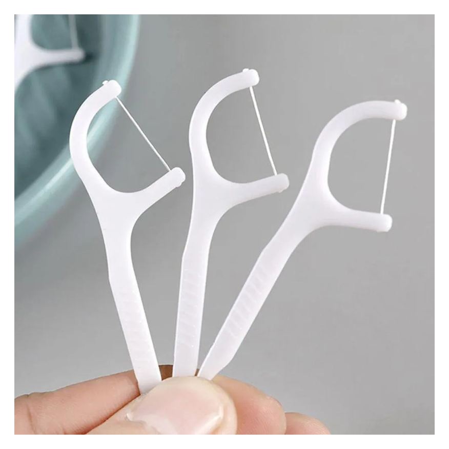 30 Kit Fios Dentais com Cabo Hastes Dentais Flosser Portáteis para Higiene Bucal Completa