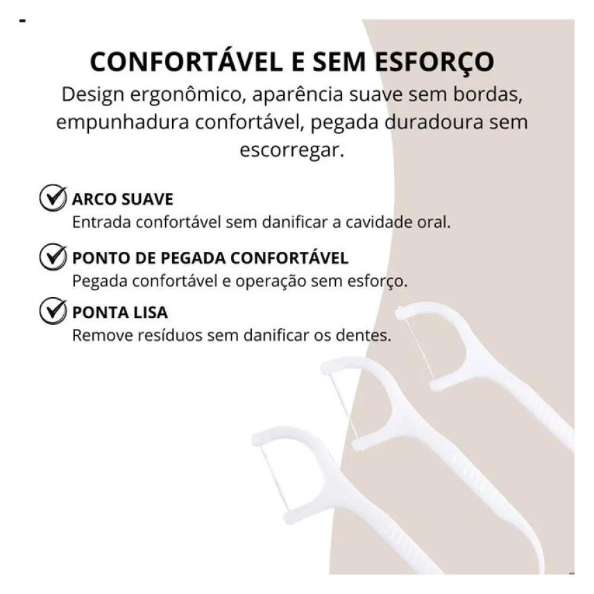 30 Kit Fios Dentais com Cabo Hastes Dentais Flosser Portáteis para Higiene Bucal Completa