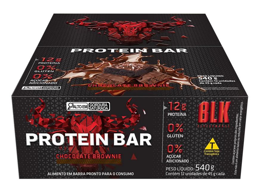Blk Performance Protein Bar Blk - Barra de Proteína 12 Unidades # Original # Sabor Chocolate Brownie