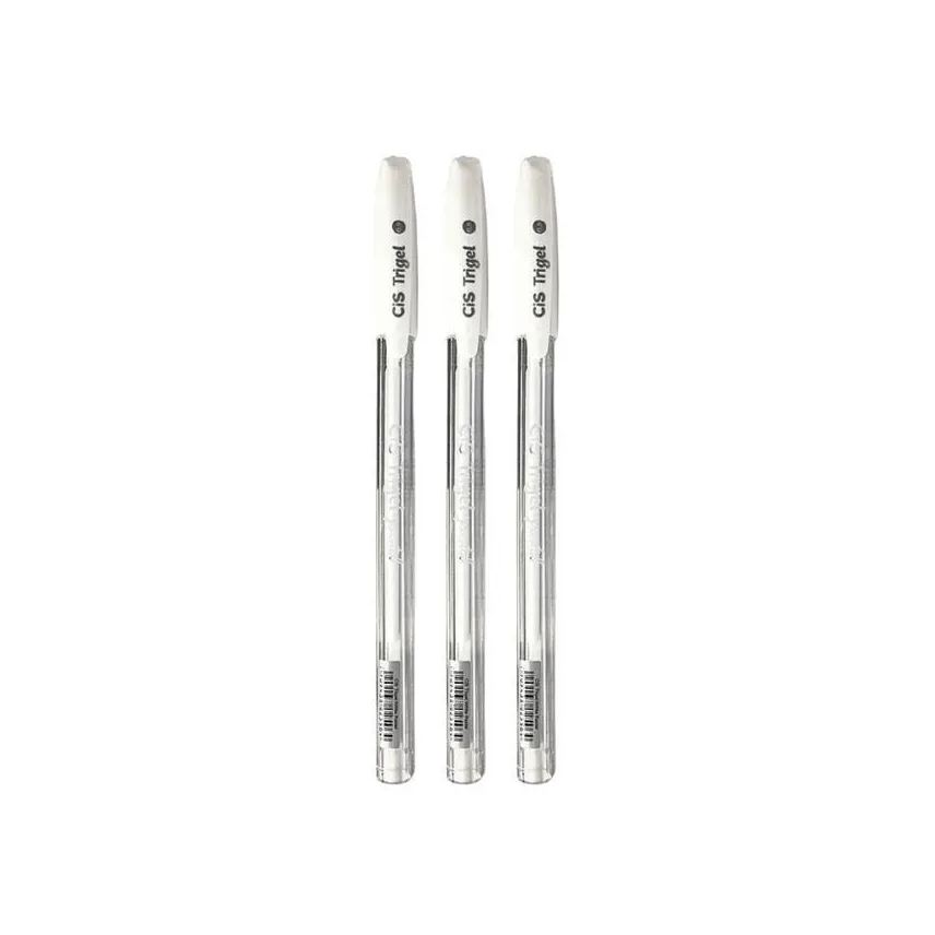 Cisberry Canetas Gel Cis Trigel Pastel Branca 3 Unidades