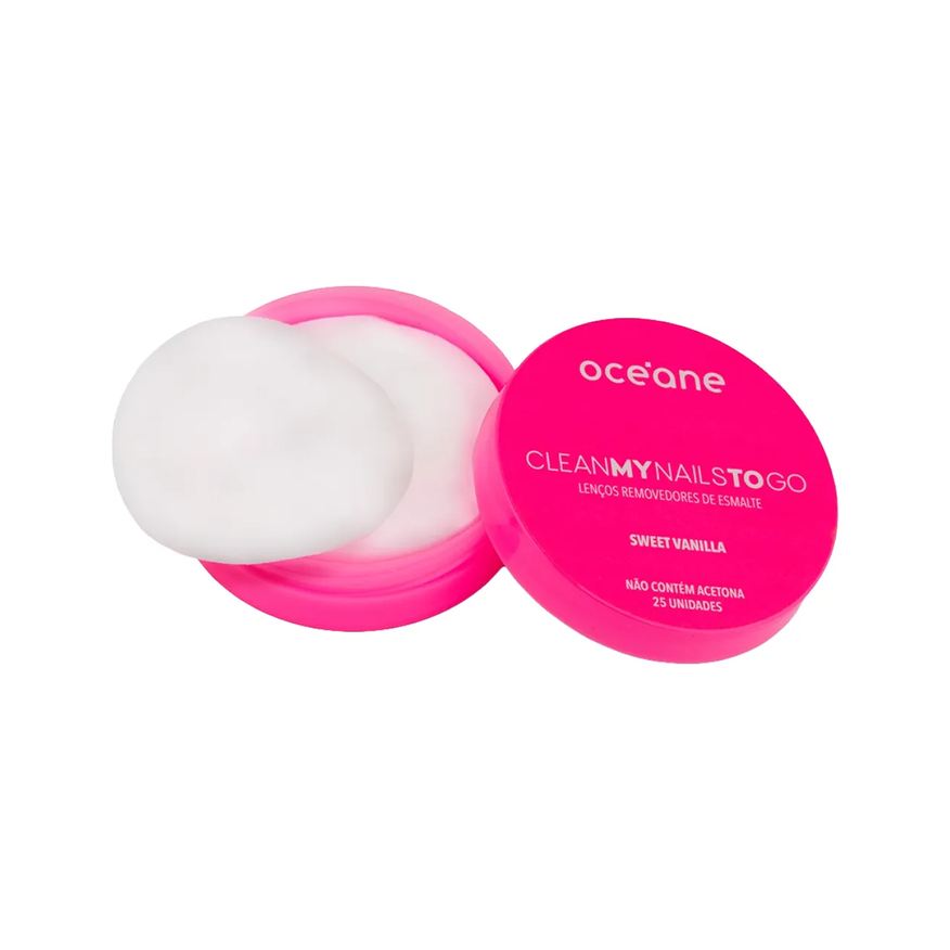 Removedores Lenços de Esmalte Océane Clean My Nails To Go Sweet Vanilla 25 unidades