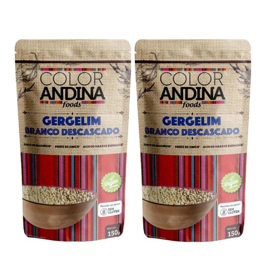Color Andina Gergelim Branco Descascado 150g - 2 Pacotes